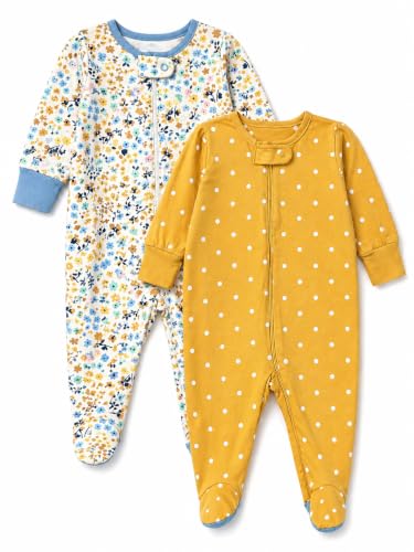 Image of TuddyBuddy Baby Girl's Cotton Printed Full Sleeves Sleepsuit /Footed Rompers for Baby Girl