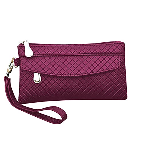 Fliegiyi レディースウォレット ロングリストレット財布女性用 ダブルジップレザー ウォレット 大容量 カード収納 プレゼント 紫の商品画像（Amazon）
