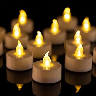 Battery Tea Lights-24 Pack LED Tea Lights Candles Realistic and Bright Flickering Battery Powered Fake Unscented Operated Flameless Candles 200+ Hours for Wedding Holiday Party Decorations