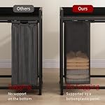 Laundry Hamper with Shelf, Laundry Basket 4 Section, Laundry Sorter with Pull-Out Removable Large 4 Color Bags and Movable Wheels, Metal Frame, 4 x 15.87 Gallons (60L), Rustic Brown PF07XLN - Image 6