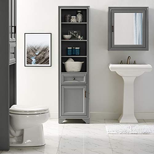 Crosley Furniture Tara Bathroom Linen Cabinet, Vintage Gray #TOP4