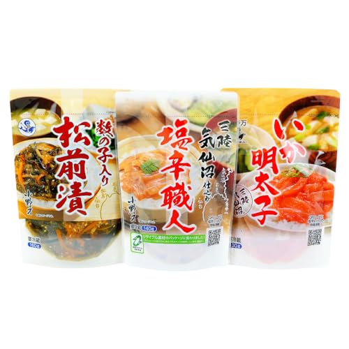 塩辛・珍味 スタンドパック 詰め合わせ 3品セット [小野万 宮城県 気仙沼市 20565722]
