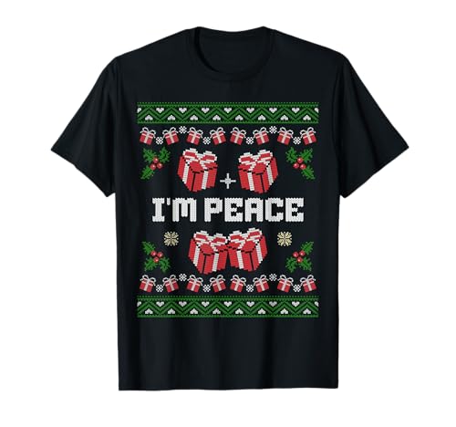 Peace I Come In Peace Couple Matching Ugly Christmas Sweater T-Shirt