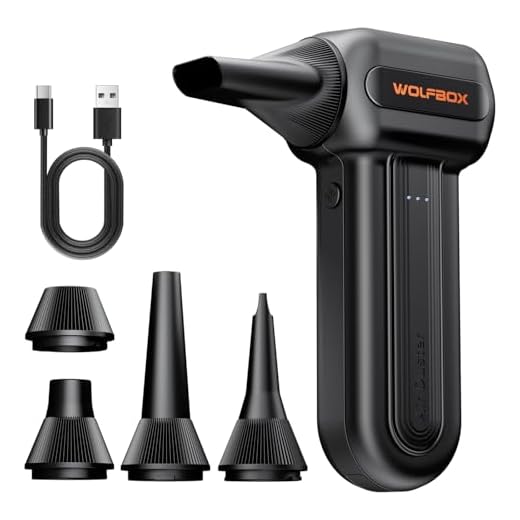WOLFBOX MF60 Compressed Air Duster, 3-Speed Adjustable, Electric, Cordless