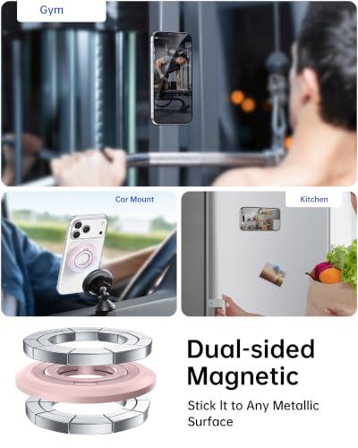 Image of SYNCWIRE Magnetic Phone Ring Holder, for MagSafe Phone Grip Stand Kickstand | 360 Rotation, Double-Sided Magnet, Cell Phone Grip Finger Holder, for iPhone 17 16 15 14 13 12 Pro Max, MagSafe Accessories