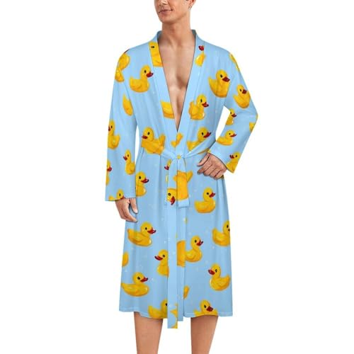 Bata de baño hombre de patitos de goma ligera para pieles suaves
