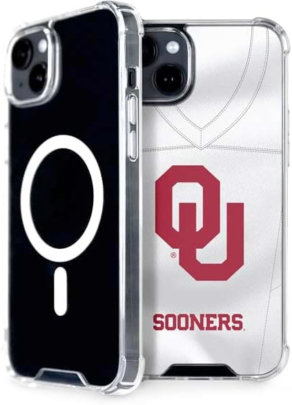 Skinit Phone Case Compatible with MagSafe iPhone 15 - Officially Licensed University of Oklahoma Split Jersey Design