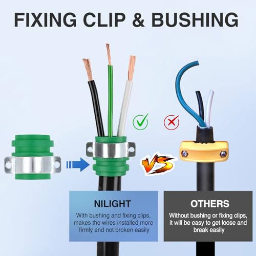 Image of Nilight 30 Amp RV Male Replacement Plug with Handle ETL Listed
