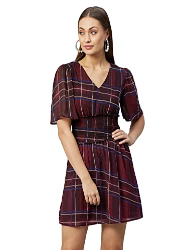 Image of Carlton London Women's Polyester A-Line Mini Casual Dress
