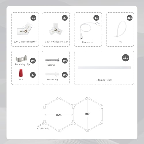 Éclairage hexagonal LED garage gymnases et centres commerciaux 2-HEX