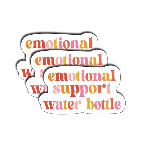 (3 Pcs) Emotional Support Water Bottle Sticker Funny...