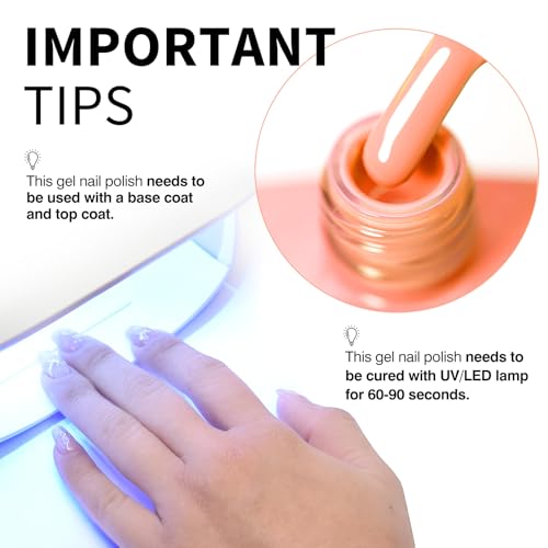 Image of CANNI 9ml Pastel Pink Orange Gel Nail Polish High Gloss UV LED Soak Off Gel