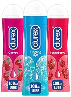 Durex - Lubricant - Cherry - Tingling - Strawberry (100ml), (Pack of 3)