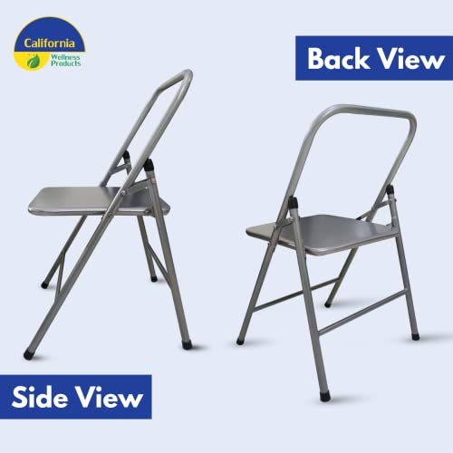Image of Iyengar Yoga Chair | Backless Yoga Chair for Holding, Alignment, Flexibility | Capacity: 100kg (Yoga Chair + Poster)