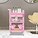 All-in-One Beauty Cart with Locking Wheels & Drawer | 3-Tier Heavy-Duty 176lbs Rolling Storage Organizer for Salon, Spa, Nail Tech, Clinic, Home | ABS Mobile Utility Trolley (Pink)