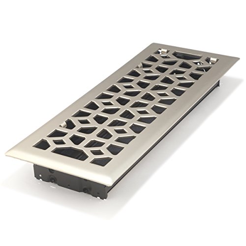 Accord AMFRBNM412 Floor Register with Marquis Design, 4-Inch x 12-Inch (Duct Opening Measurements), Satin Nickel
