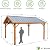 U-MAX 14' x 12' Wooden Gazebo on Clearance, BBQ Gazebo for Outdoor Grill with Thermal Insulated Polycarbonate Pyramid Hip Roof, Pergolas and Gazebos Clearance for Backyard Deck Garden Patio