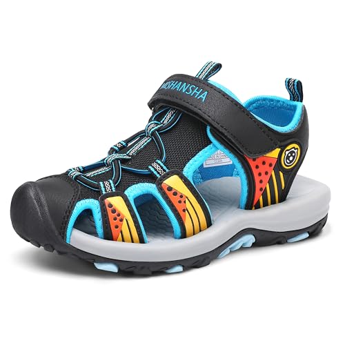 Mishansha Sandalias Deportivas niños Verano Zapatos al Aire Libre Transpirable Punta Cerradas Negro A 37 EU