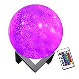 ✿GiftsPerfectos regalos y decoraciones✿ -luces de tierra pintadas Luz de noche LED 3D, las luces de atmósfera lunar crean una atmósfera romántica y hermosa, perfecta para la decoración de la sala de estar, hermosos regalos de Navidad,