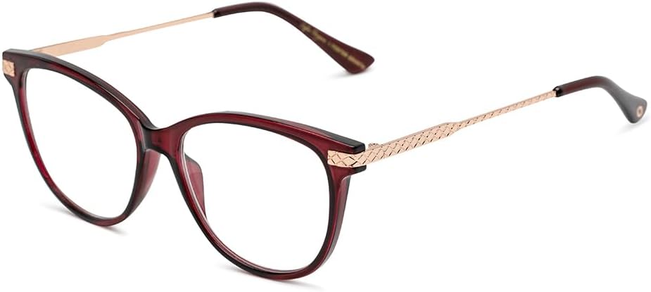 Foster Grant Sofia Vergara x Women's Liliana Blue Light Multi Focus Reading Glasses CATEYE, Wine, 51 mm + 2