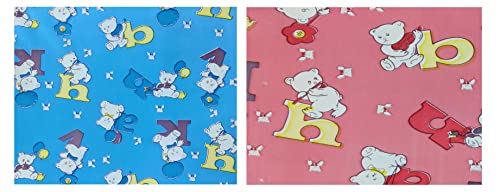 Image of EcoSoft Plastic Sheet,PVC Sheet for Kids,Rubber Sheet for Babies,Bed Wetting Protector(90 x 135 cm) (Alphabet Pink & Blue)