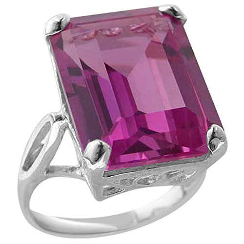 Sterling Silver Womens Large Solitaire Pink Cubic Zirconia Cz Basket Ring - Size 6.25 - Sizes 5 To 12 #TOP23