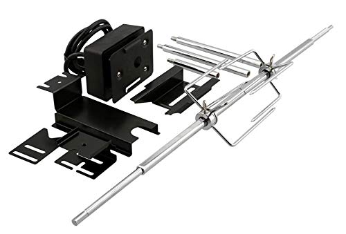 Nexgrill Edelstahl Grill-Drehspieß Set mit Motor bis zu 111cm, Elektrischer Grillspieß inkl. Fleischgabeln, Rotisserie Gasgrill BBQ Grilldrehspiess