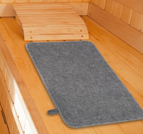 Dioche Felt Sauna Cushion, Heat Insulation Mat for Sauna Bath House Shower Room, Portable and Water Absorbent, for Men Women