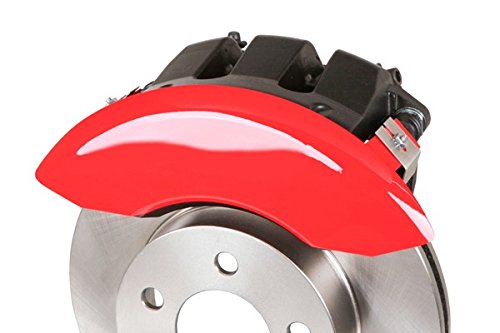 Mgp Caliper Covers 14004Sbowrd 'Bowtie' Engraved Caliper Cover With Red Powder Coat Finish And Silver Characters, (Set Of 4) #TOP4