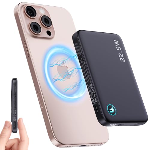 2026 Updated M3 Ultra Slim 0.4'' Wireless Power Bank, 10000mAh Magnetic Portable Charger with Built...