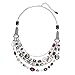 BOCAR Newest Multi Layer Chain Crystal Colored Glaze Statement Women Necklace (NK-10061-red)
