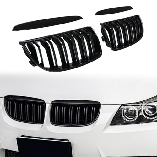 TTCR-II Compatible with BMW E90 Grill, Double Slats Kidney for 3 Series E90 E91 2006-2008 316i 318d 318i 320d 320i 328i 330d 330i 330xd, 2 PCS 320d Accessories BMW Front Grill Gloss Black - Image 5