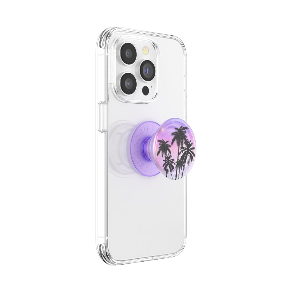 PopSockets : PopGrip Plant - Support et poignée Extensible fabriqué avec des matériaux à Base de Plantes avec Un Dessus Interchangeable pour Smartphones et tablettes - Translucent Cacti