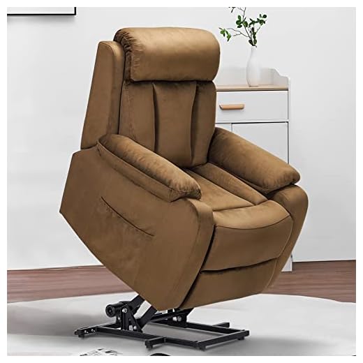 DAZONE Power Recliner Chair, Lift Chair Recliners for Elderly Modern Power Lift Chair Overstuffed Electric Recliner Chair Theater Reclining Chair Lazyboy Recliner Chair for Living Room Bedroom Brown