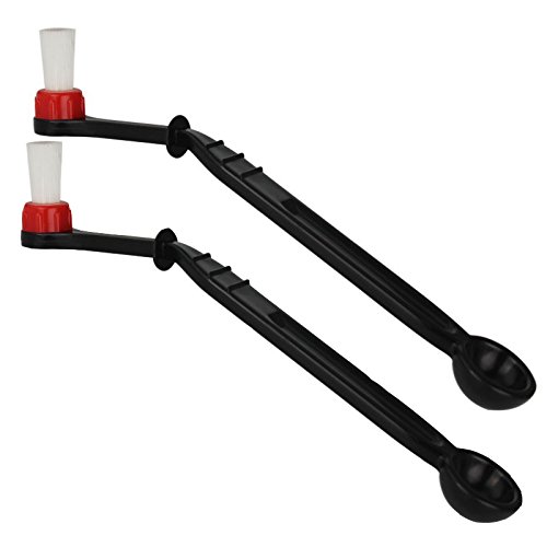 Coffee Machine Brush Cleaner Nylon Espresso Machine Brush Coffee Cleaning Tool with Spoon (Pack of 2)