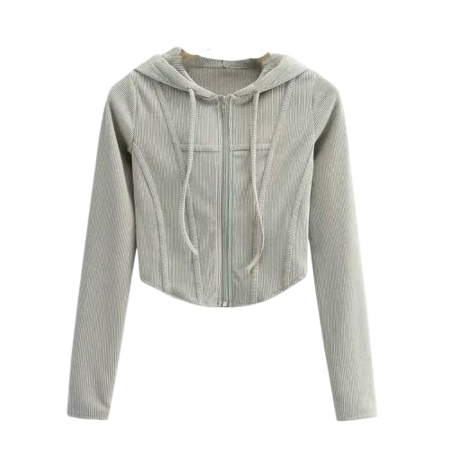 Sweat capuche femme fermeture éclair courte pour le mi-saison