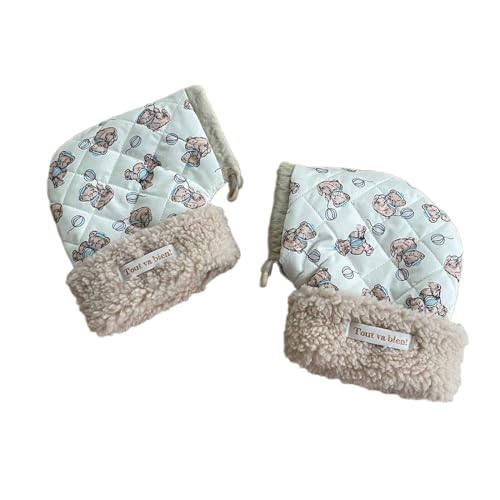 1 Pair Children's Scooter Gloves Cartoon Printed Balance Car Mittens Warm and Soft Hand Muffs for Outdoor Activities