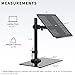 VIVO Free Standing Single Laptop Desk Stand with Sleek Glass Base, Adjustable Arm with Ventilated Notebook Tray, Fits up to 17 inch Laptops, Black, STAND-V001FGL