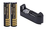 iForHomery 2Pcs 18650 Battery 4000mAh 3.7V Rechargeable Batteries with Battery Charger