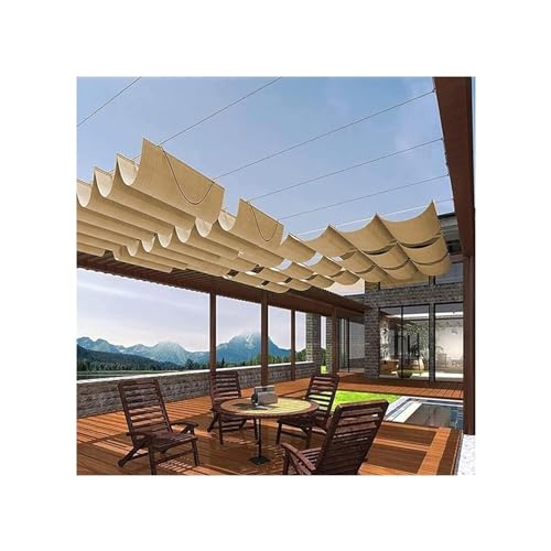 Voile d'ombrage rétractable ondulée extérieure ajustable pour jardin et balcon - 3