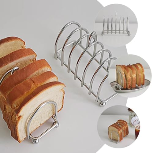 Rejilla para tostadas de acero inoxidable y soporte resistente para pan en cocina 6