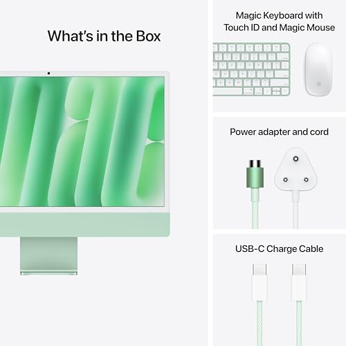 Image of Apple 2024 iMac All-in-One Desktop Computer with M4 chip with 10-core CPU and 10-core GPU: Built for Apple Intelligence, 60.96 cm (24″) Retina Display, 24GB Unified Memory, 512GB SSD Storage; Green