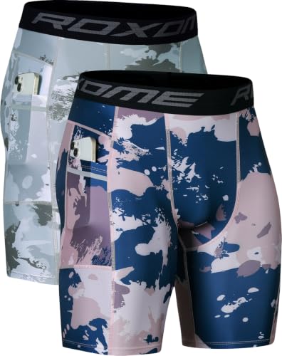 Image of Compression Shorts Men Spandex Sport Gym Shorts Athletic Workout Running Tights Training Underwear