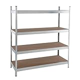 ESTEXO Steckregal Lagerregal 21 Modelle wählbar Schwerlastregal Regal Kellerregal Werkstattregal Werkbank Garagenregal (Verzinkt / 180x160x60cm / 1000kg)