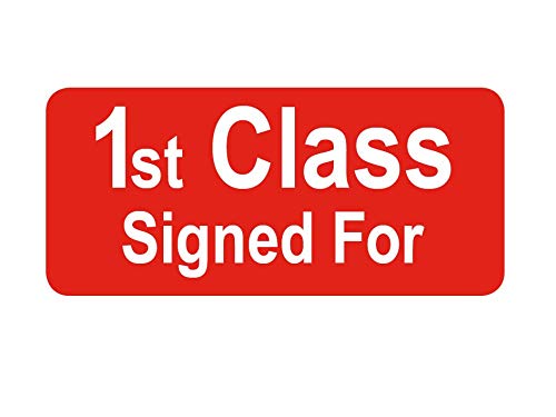 1st Class Signed for - Small Packing Sticky Labels/Stickers (10000 Labels on a Roll) — image 1