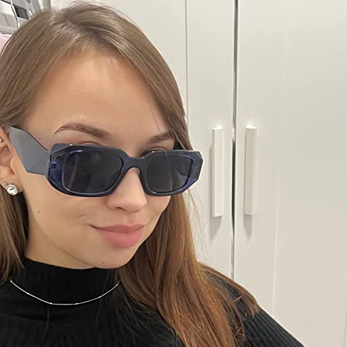 Trendy Rectangle Sunglasses for Women Men Retro 90s Thick Frame Sun Glasses Y2K Shades Accessories2