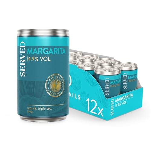 SERVED Margarita 125ml 14.9% ABV Premium Quality Bar Strength Pre-Mixed & Ready To Drink 12 x 125ml Cans