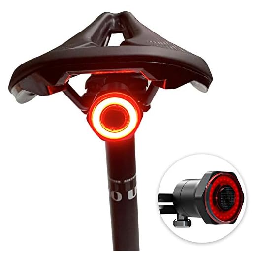 Qican Lanterna traseira para bicicleta inteligente Lanterna traseira para bicicleta à prova d'água recarregável USB de segurança