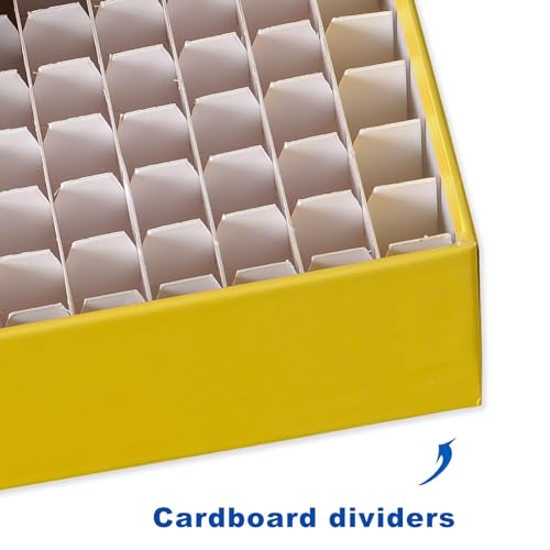 CryoKing 81 Wells 2 Inch Height Lab Freezer Box with Lid, Microtube Storage Box, Fit 0.5mL/1.5/2.0mL Microcentrifuge Tubes Vials, Cardboard Freezer Lab Box, Assorted Colors, 5 Pcs/Pack