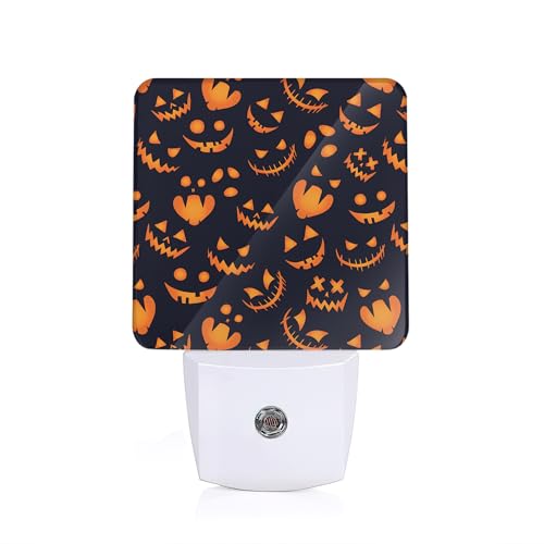 Image of YASHILAIYA Halloween Night Light,Horror Pumpkin Night Lights Plug into Wall LED Dusk to Dawn Light Sensors Indoor Home Decor NightLights for Bedroom Bathroom Stairs Hallway for Girls Women